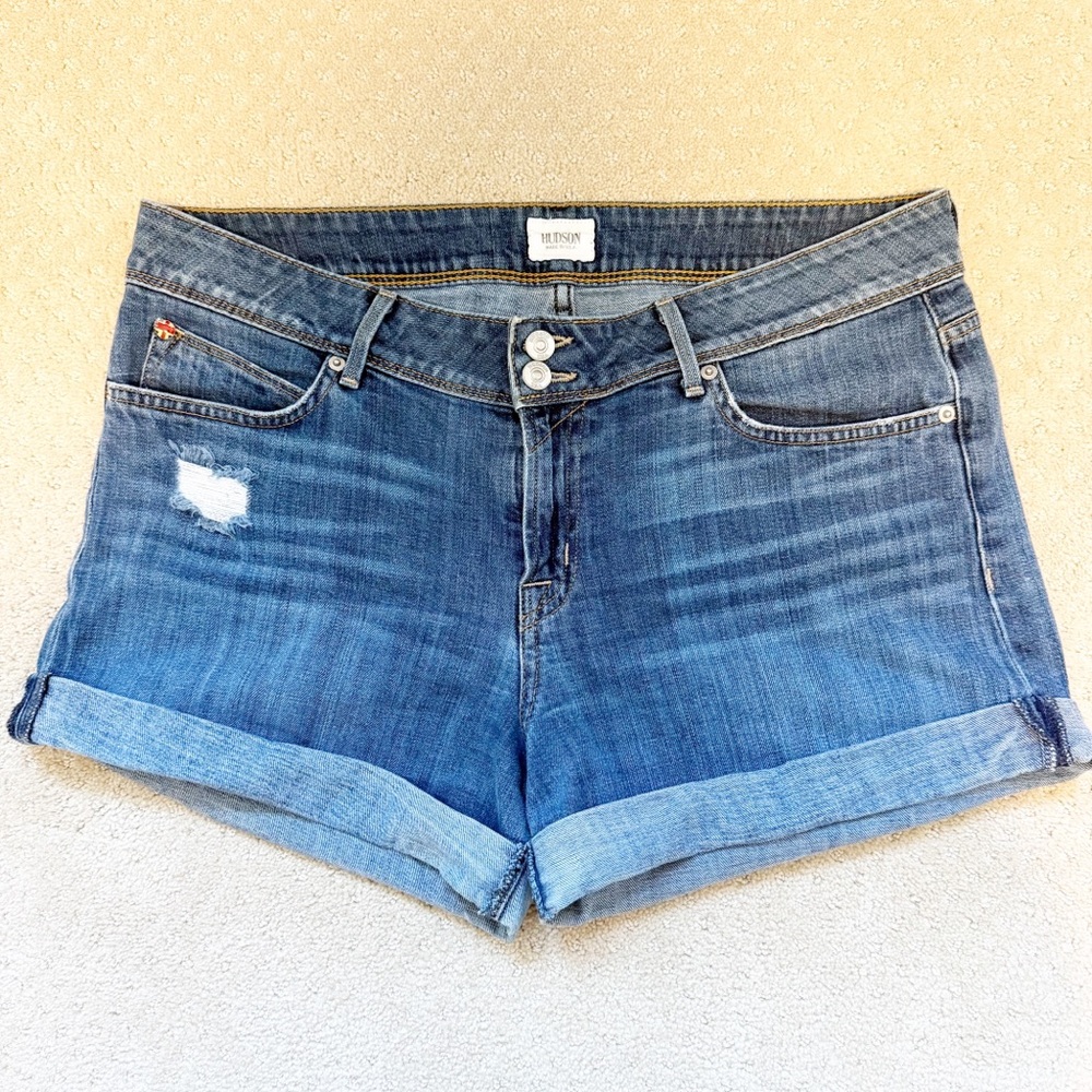 Hudson Jeans Croxley Mid Thigh Short Made In USA Size 32
